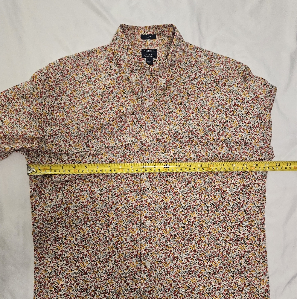 J. Crew Red and Yellow Casual Button Down Shirt